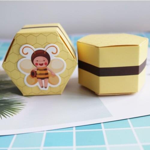 New Honeybee Gift Box Baby Shower Birthday Party Candy Box Sweet Chocolate Boxes Wedding Favors Decoration