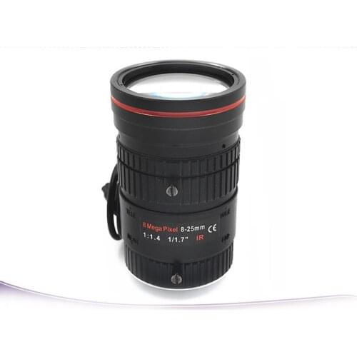 Road surveillance lens 8-25mm manual zoom DC automatic aperture 1/1.7" 4K HD portrait recognition lens