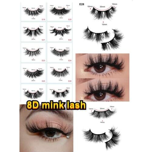 Wholesale 8D Mink Eyelashes Fluffy Dramatic Eyelashes Makeup Wispy Mink Lashes Natural Long False Eyelashes Thick Fake Lashes