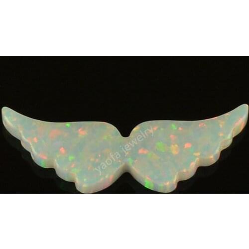 Opal factory Wholesale price wings shape synthetic opal necklace for women girl gifts in 78 colors