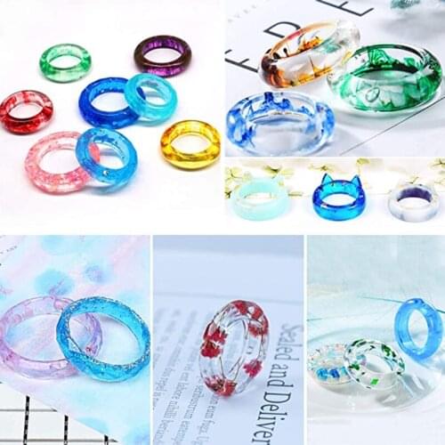 M2EA 17 Cavities Rings Epoxy Resin Mold DIY Necklace Pendant Earrings Silicone Mould
