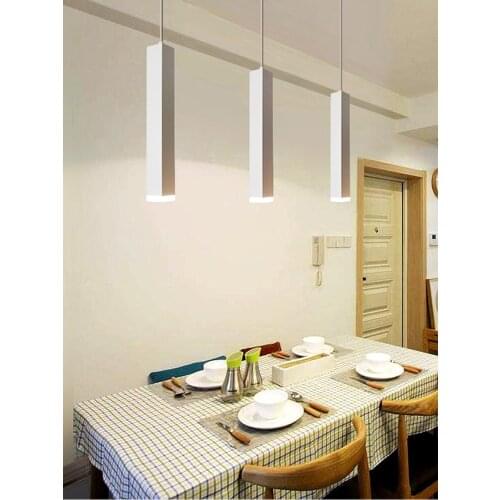 Led Pendant Lamp dimmable Lights Kitchen Island Dining Room Shop Bar Counter Decoration Cylinder Pipe Hanging Lamps