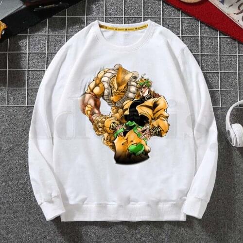 Jojo Bizarre Adventure Kawaii Joestar Jojo Graphic Hoodies Sweatshirt Print Trend Mens Clothes Hip-Hop Male Crewneck Hoodies Men