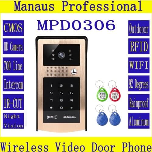 New WIFI Video Door Phone Outdoor Monitor Intercom RFID & Code Keypad Doorbell Camera Apply to Families/floors/villas/apartments