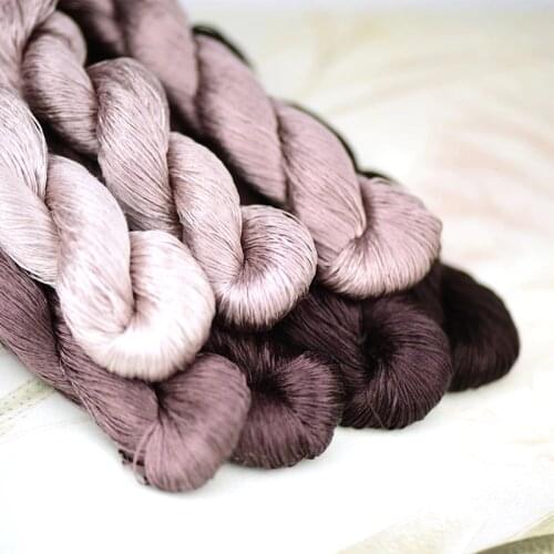 1pcs 100% silk thread hand embroidery embroider cross stitch 400m silk embroidery thread Reddish brown series/7 pure colors