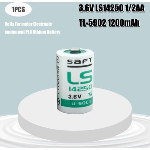 1pcs 3.6V SAFT 14250 LS14250 1/2 AA 1/2AA primary battery LS14250 for meter Electronic equipment PLC lithium battery