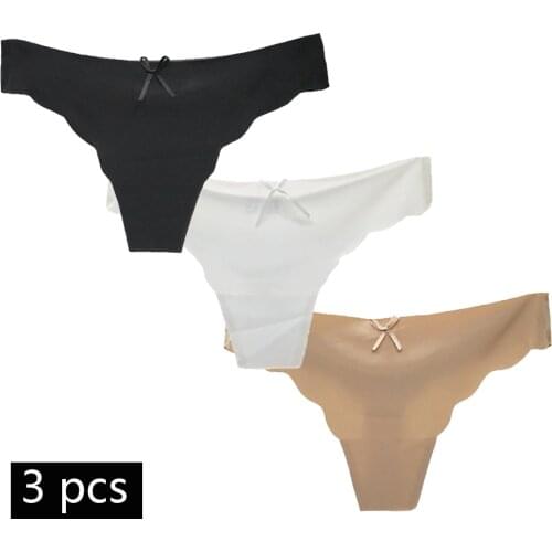 87331 Seamless Underwear For Woman Sexy Panty Female T back Soft G String Low Waist Breathable Thin Thong New Lingerie 3Pcs/Set