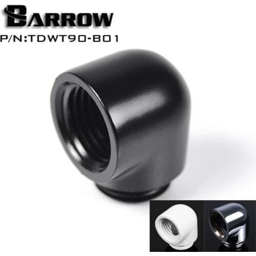 Barrow Black White Silver G1/4'' thread 90 degree Adapter water cooling fitting. TDWT90-B01
