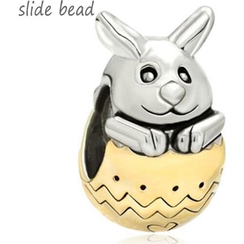 Beads for jewelry making Tone Cute Rabbit Bunny Easter Bead Charm. fit Pandora charm bracelet
