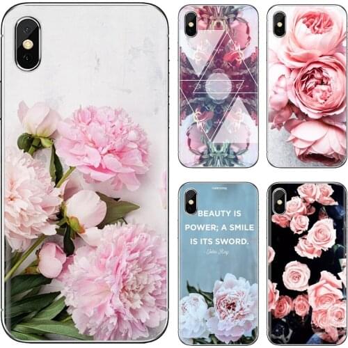 Nature and flowers Peony Rose For Huawei Y6 Y5 2019 For Xiaomi Redmi Note 4 5 6 7 8 Pro Mi A1 A2 A3 6X 5X 7A Soft TPU Covers