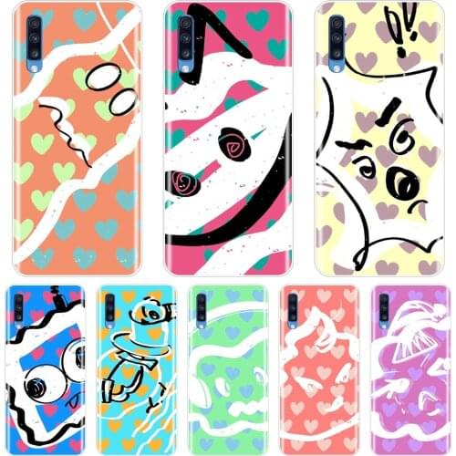 Back Cover For Samsung Galaxy A10 A20 A30 A40 Soft Silicone Cartoon Heart Yellow Phone Case For Samsung Galaxy A80 A70 A60 A50