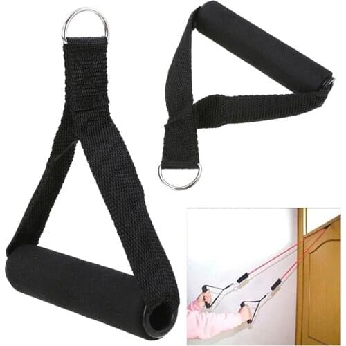 Black Nylon Tricep Rope Cable Handle Cable Crossover Gym Machine Attachment Resistance Fitness Exercise Sports
