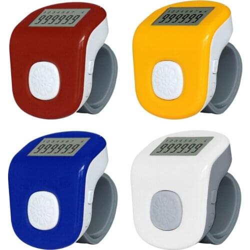 6 Digital Rechargeable Hand Tally Counter 7 channels LED light Electronic Prayer Silicone Ring Counter 999999 Counters