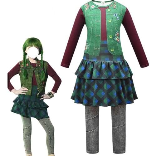 Halloween Costumes for Kids Zombies 2 Addison Cosplay Girls Bodysuit Long Sleeve Jumpsuits Fancy Outfits Carnival Party Clothing