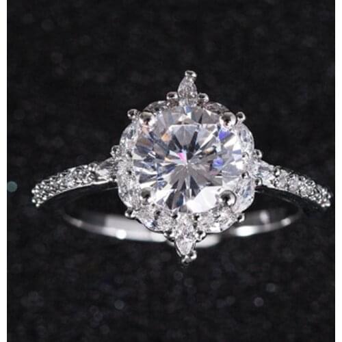 Elegant Charm Bridal Eternal CZ Crystal Wedding Engagement Ring Fashion Women Silver Plated AAA Cubic Zircon Jewelry Accessories