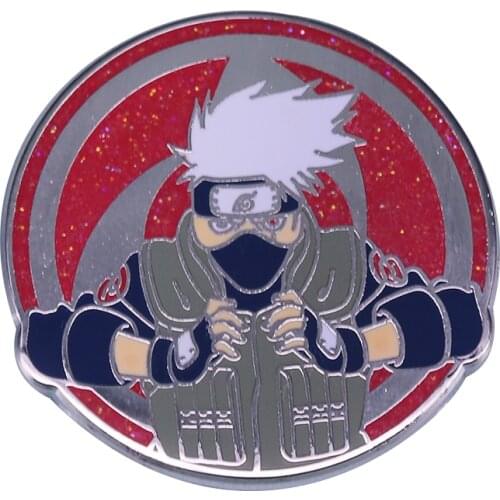 NNaruto Kakashi Sharingan Enamel Pin Cool Anime Ninja Brooch Fans Gift