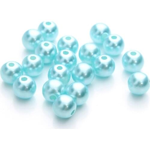 100pcs/bag 8mm Pearl Beads Round Acrylic Plastic Colorful ABS Lmitation Spacer Bead For DIY Jewelry Bracelet Necklace With Hole