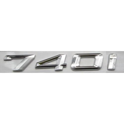 Chrome Shiny Silver ABS Number Letters Words Car Trunk Badge Emblem Letter Decal Sticker for BMW 7 Series 740i
