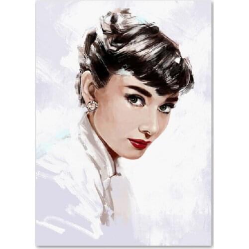 5D DIY square round Diamond Painting Audrey Hepburn Cross Stitch Diamond Embroidery Pattern Rhinestone home decor J0535