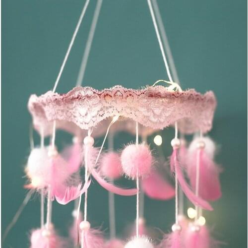 Creative INS Pendant Exquisite Gift Colorful Lights Dreamcatcher Living Room Wall Decorations Soft Girl Room Wall Hangers Wind C