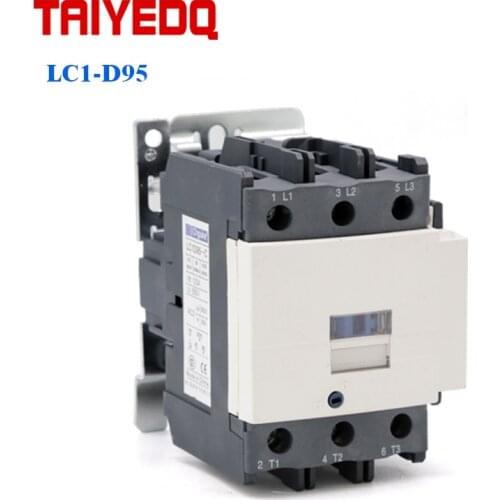 LC1-D95 AC Control Contactor 95A Electrical Magnetic Contactor 3P Coil Voltage AC220V 380V Silver Contact 50/60HZ 1NO 1NC