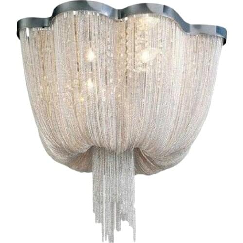 Italian Design Luxury Chain chandelier lighting Tassel LED chandeliers hanging light living room bedroom Lustres fixtures