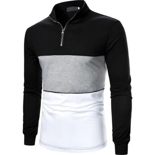 Men Polo Men Long Short Sleeve Polo Shirt Zipper Polo Clothing Autumn Streetwear Casual Fashion Men tops