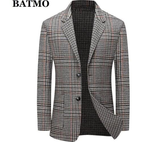 2020 new arrival autumn high quality 60% wool plaid casual blazer men,mens wool jackets, 8105