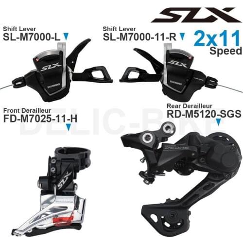 Shimano SLX M7000 2x11v Groupset with Left Right Shifter and Front Rear Derailleur M5120 2x11-speed for MTB bike- Original Parts