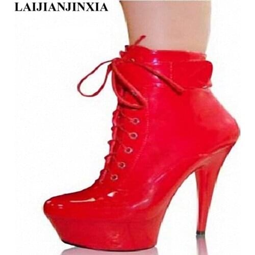 New hot style 15CM ultra high heels with sexy patent leather elastic boots, night field toning belt, belt buckle dancing shoes