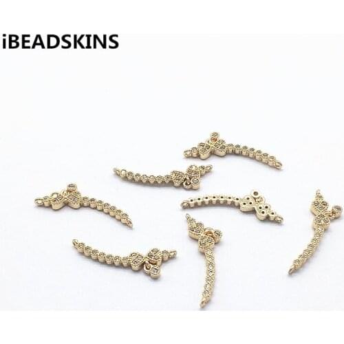 New arrival! 28x8mm 30pcs Cubic Zirconia bows Connectors for Hand Made Earrings DIY parts,Jewelry Earrings Findings & Components