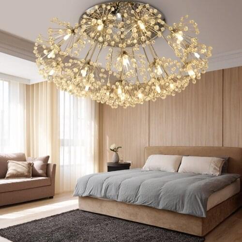 Dandelion European luxury romantic creative bedroom restaurant ceiling lamp modern simple LED crystal ceiling lamp led lighting
