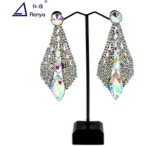 Renya Popular Rhinestone Claw Chain Earrings Big size women Long earring Jewelry With Drilling 2021 Fashion Jewelry
