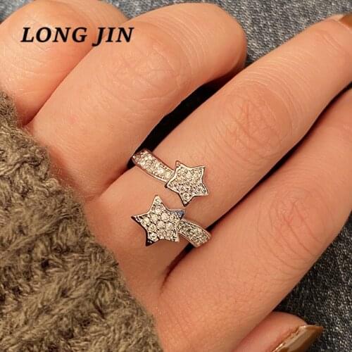 Five-Pointed Star Open Ring Banquet Ring Star Ring Female Models Niche Design Trend Simple And Cold Wind Ring Jewelry