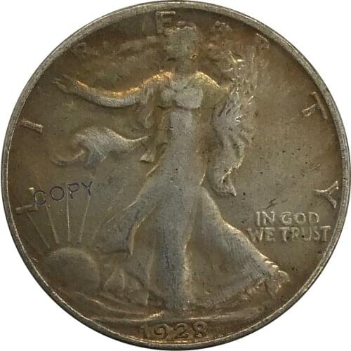 S 1928 United States Walking Liberty Half Dollar Cupronickel Plated Silver Collectibles Copy Coin