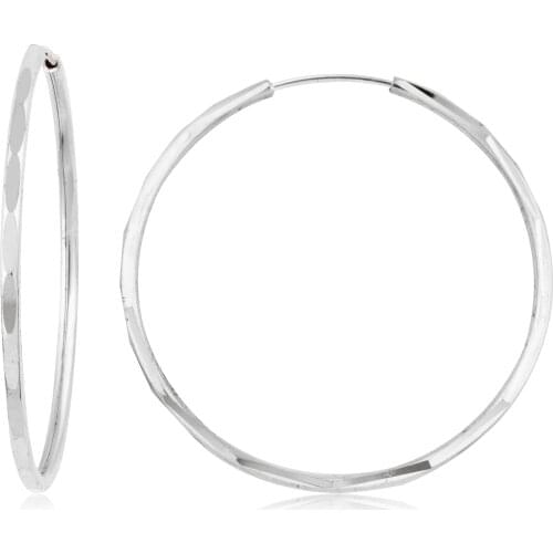 14k Pen Hoop Earrings White (2nd Model 5th Size) W4E35028