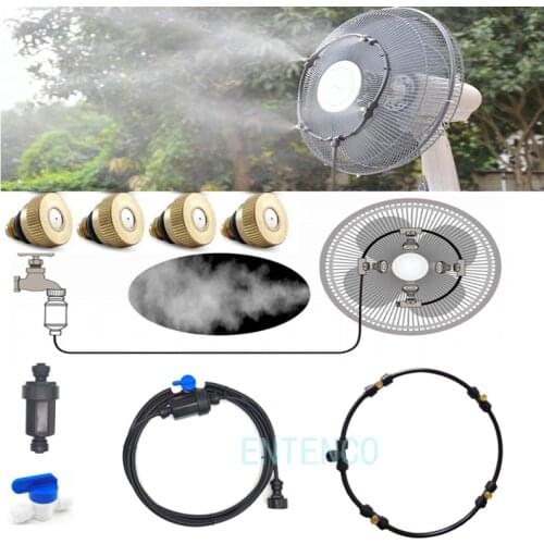 Indoors Cooling Fan sytem for café restaurant Sprayer Misting fan ring water mist fog cooling system