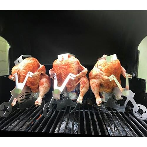 Stainless Steel Chicken Leg Rack Roaster Stand Bbq Barbecue Tools Portable Barbecue Outdoor Camping Beer Chicken Grill Beşiktaş