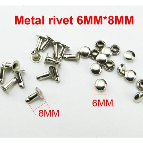200PCS 6MM*8MM SILVER METAL REIVET buttons sewing clothes accessories bag fits HANDBAG CHARMS MR-012