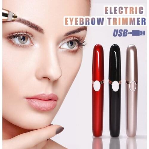 USB Electric Eyebrow Trimmer Makeup Painless Eye Brow Epilator Pens Mini Shaver Razors Portable Facial Hair Remover for Women