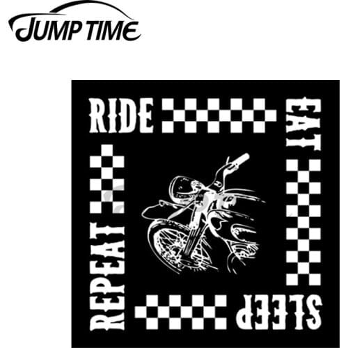 Jump Time 13 x 13cm For RIDE EAT SLEEP REPEAT Car Sticker Motorcycle Surfboard Windows Decoration Scratch Proof Waterproof Decal