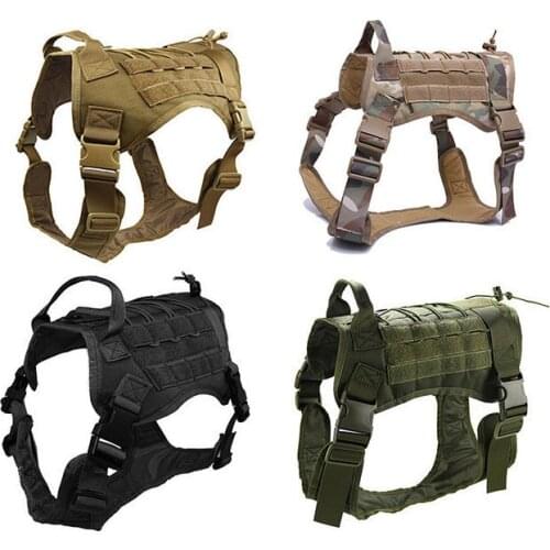 High Quality Outdoor Tactical Dog Harness Vest No Pull Military Hunting Dog Vest Harness 1000D Nylon Harnesses For Large Dogs