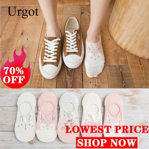 Urgot Cartoon Cat Fox Socks Cute Animal Women Socks Summer Funny Short Boat Socks Ladies Cotton Sock Meias Calcetines Dropship