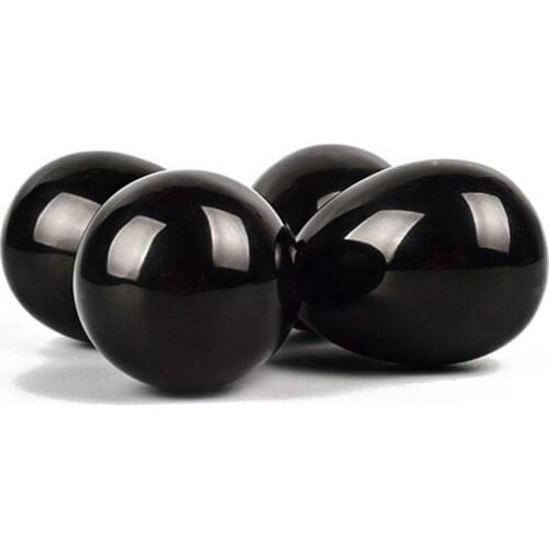 1pc Black Obsidian Gemstone Egg Sphere For Healing Therapy Meditation Chakra Balancing Home Decoration 40x25x25mm