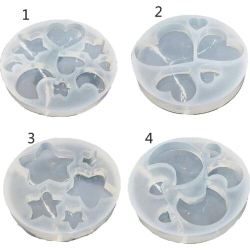 1pc Handmade All Sizes Moon Star Heart Keychain Pendant Resin Casting Molds Moon Star Silicone Molds Jewelry Making Tools