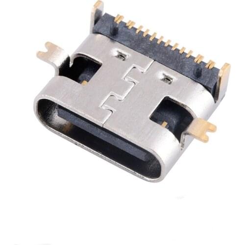 10pcs/lot USB 3.1 Type-C Female Placement SMD DIP Connector USB Type C 16Pin SMT Socket for PCB design DIY high current charging