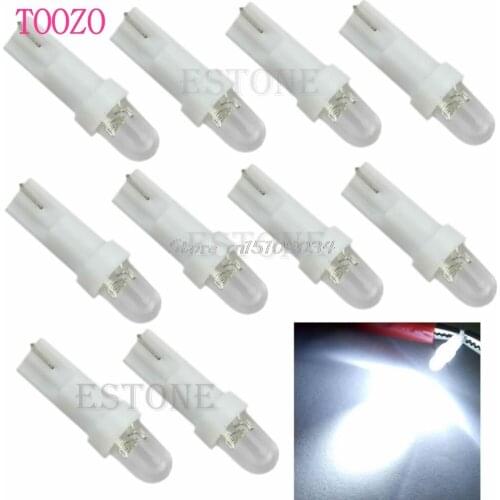 10Pcs T5 12V LED White Car Wedge Dashboard DASH Gauge Light Lamp Bulb S08 Wholesale&DropShip