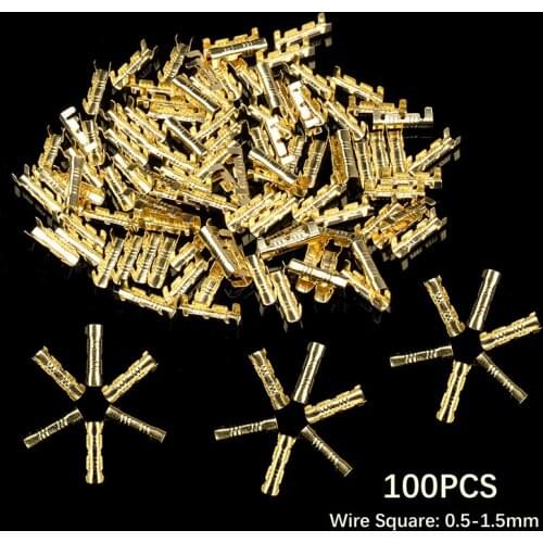 100pcs Docking Connectors line Pressing Button Quick Connect Car Brass Copper Crimp Terminals Wiring 0.5 to1.5 square