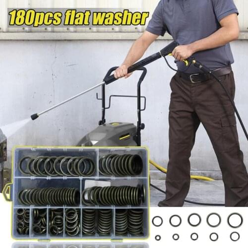 180Pcs M6-M24 O-shaped Oil Washer High Hardness Anti-moisture Multiple Professional Flat Washer Kit for Motorcycle Crankshaft