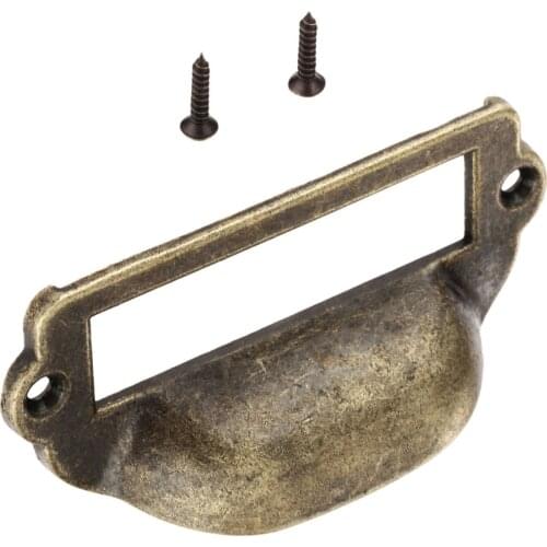 1x Antique Bronze Label Pull Frame Handle File Name Card Holder For Furniture Cabinet Drawer Box Case Hardware Handle 82*40mm